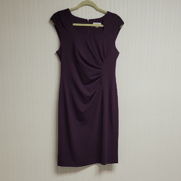 Calvin Klein Dresses & Skirts - Calvin Klein Deep Purple Midi Dress, Women 8 Office Career Business Church
